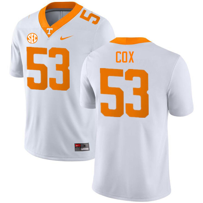 Morgan Cox Tennessee Jersey,Tennessee Volunteers #53 Morgan Cox College Jersey,Uniforms-White